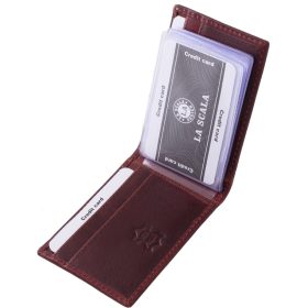    La Scala hnedá, horizontálny kožený držiak na karty, 24 ks., RFID
