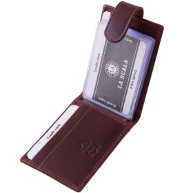    La Scala hnedá, horizontálny kožený držiak na karty, 24 ks., RFID