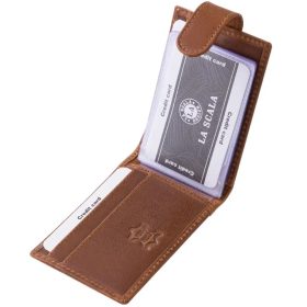    La Scala hnedá, horizontálny kožený držiak na karty, 24 ks., RFID