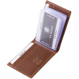    La Scala hnedá, horizontálny kožený držiak na karty, 24 ks., RFID