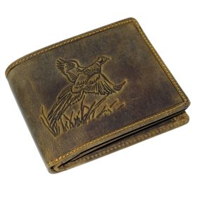  Lovecká kožená peňaženka GreenDeed s bažantím vzorom