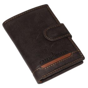   GreenDeed klipsový, hnedý kožený držiak na karty 11 × 8 cm
