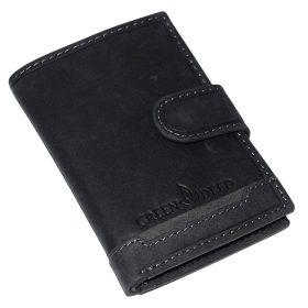   GreenDeed klipsový, čierny kožený držiak na karty 11 × 8 cm