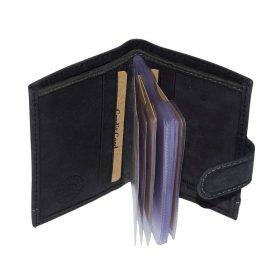   GreenDeed klipsový, čierny kožený držiak na karty 11 × 8 cm