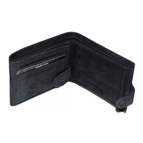    Lorenzo Menotti klipsová čierna pánska kožená peňaženka 10,5 × 8 cm
