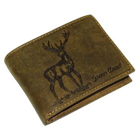    Lovecká pánska kožená peňaženka GreenDeed so vzorom jeleňa