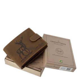  Lovecká kožená peňaženka GreenDeed so vzorom jeleňa