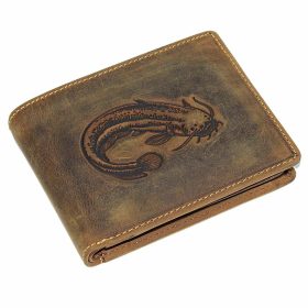    Rybárska pánska kožená peňaženka GreenDeed so vzorom sumca