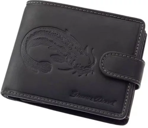  Rybárska kožená peňaženka GreenDeed so vzorom šťuky 12 x 9,5 cm