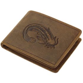    Rybárska kožená peňaženka GreenDeed so vzorom šťuky 12 x 9,5 cm