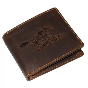    Hnedá kožená peňaženka GreenDeed s motívom koníka 12,3 × 9 cm