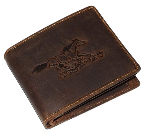  Hnedá kožená peňaženka GreenDeed s motívom koníka 12,3 × 9 cm