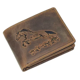    Kožená peňaženka GreenDeed so vzorom skákajúceho koňa