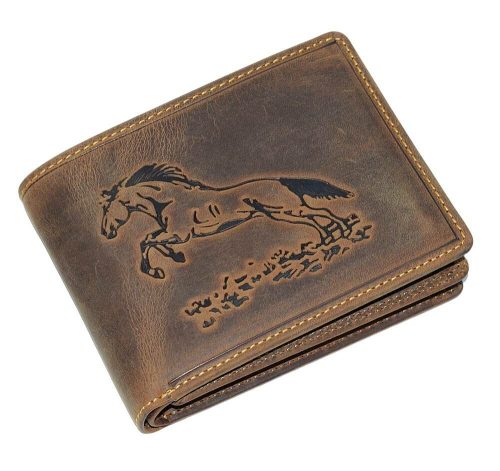  Kožená peňaženka GreenDeed so vzorom skákajúceho koňa