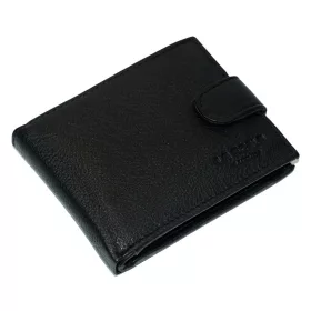    La Scala klipsová čierna pánska kožená peňaženka 12 × 9,5 cm