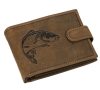  Kožená peňaženka s rybárskym klipom GreenDeed s potlačou kapra, RFID ochrana