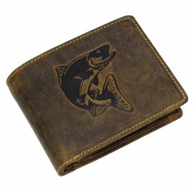    Rybárska kožená peňaženka GreenDeed so vzorom ostrieža 12,3 x 9 cm