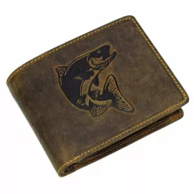    Rybárska kožená peňaženka GreenDeed so vzorom ostrieža 12,3 x 9 cm