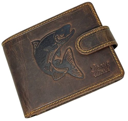  Rybárska kožená peňaženka GreenDeed so vzorom ostrieža 12,3 x 9 cm