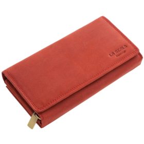  Červená veľká dámska kožená peňaženka La Scala