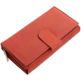  Červená veľká dámska kožená peňaženka La Scala