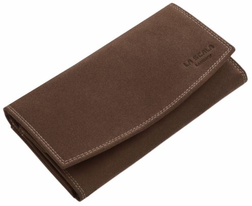  Červená veľká dámska kožená peňaženka La Scala