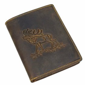    Lovecká kožená peňaženka GreenDeed, držiak na pilníky so vzorom jeleňa
