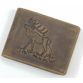    Lovecká pánska kožená peňaženka GreenDeed so vzorom jeleňa