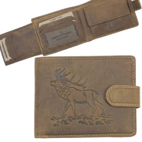    Lovecká pánska kožená peňaženka GreenDeed so vzorom jeleňa