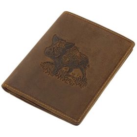    Lovecká kožená peňaženka GreenDeed, držiak na pilníky so vzorom jeleňa