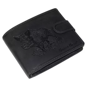    Poľovnícka kožená peňaženka GreenDeed čierna s potlačou kanca 12 × 9,5 cm