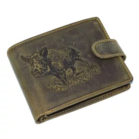    Pánska kožená peňaženka GreenDeed hunter so vzorom diviaka