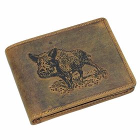    Pánska kožená peňaženka GreenDeed hunter so vzorom diviaka