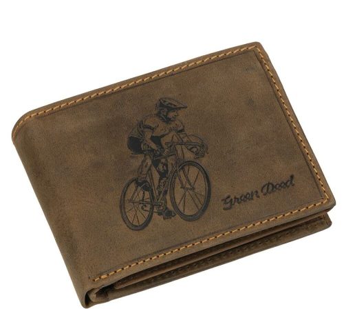  Kožená peňaženka GreenDeed s motívom bicykla, RFID