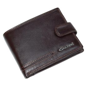    Pánska hnedá kožená peňaženka Giultieri so širokým remienkom