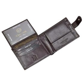    Pánska hnedá kožená peňaženka Giultieri so širokým remienkom