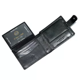    Čierna pánska kožená peňaženka Giultieri so širokým remienkom