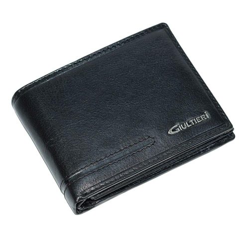  Čierna pánska kožená peňaženka bez ramienok Giultieri