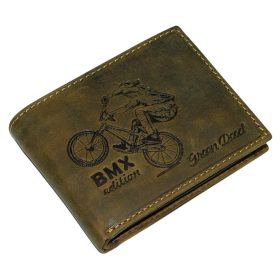  Kožená pripínacia peňaženka GreenDeed s BMX vzorom