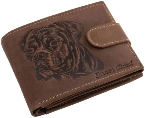  Kožená peňaženka GreenDeed s potlačou nemeckého ovčiaka, RFID