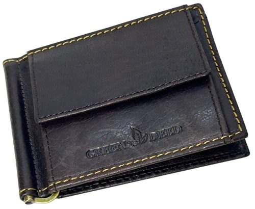  Kožená dolárová peňaženka GreenDeed tmavohnedá 11 × 9 cm