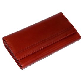    S.Belmonte dámska červená kožená peňaženka, aktovka 20 × 10 cm