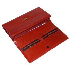    S.Belmonte dámska červená kožená peňaženka, aktovka 20 × 10 cm