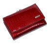  Nicole: Červená lakovaná dámska peňaženka so vzorom hadej kože 12 x 8,5 cm