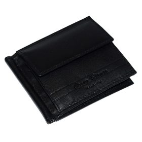    Corvo Bianco čierna kožená dolárová peňaženka 11 × 9,2 cm