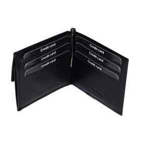    Corvo Bianco čierna kožená dolárová peňaženka 11 × 9,2 cm