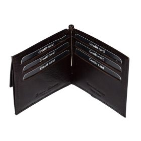    Kožená dolárová peňaženka Corvo Bianco tmavohnedá 11 × 9,2 cm