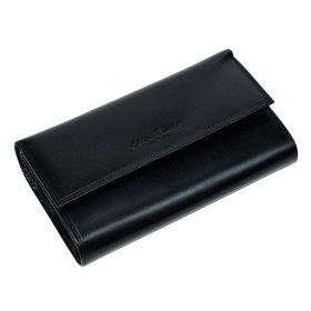    Corvo Bianco Luxusná dámska, kožená, čierna peňaženka