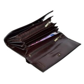    Corvo Bianco Luxusná dámska kožená peňaženka tmavohnedej farby