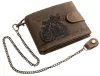  Hnedá motorkárska kožená peňaženka GreenDeed Chopper, chránená RFID